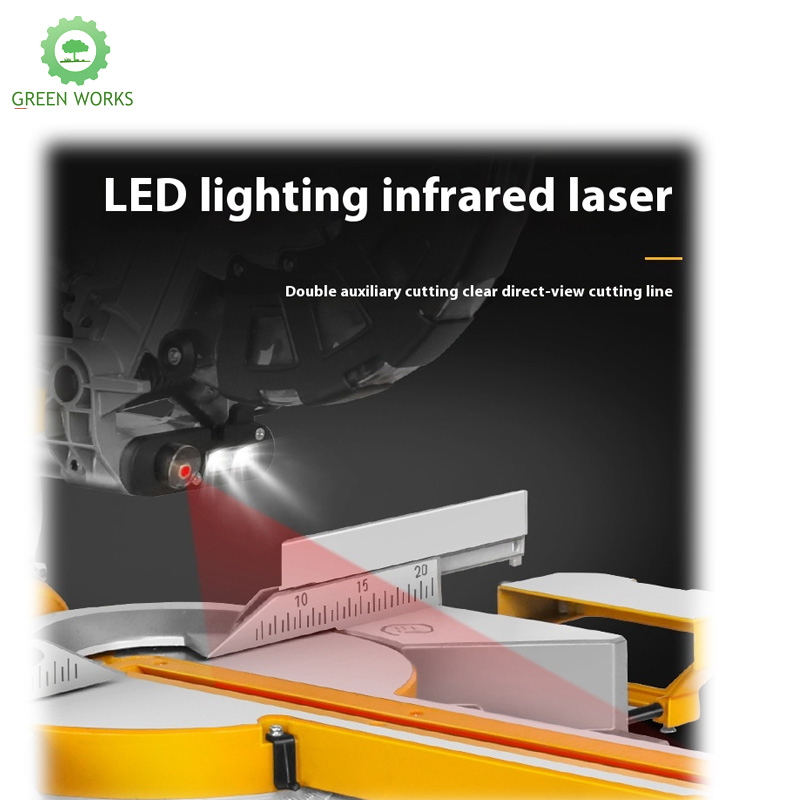 10-Inch Electric Drawbar Sliding Miter Saw 255mm Aluminum & Wood Cutter 45° Home Type for Woodworking & Boundary Aluminum