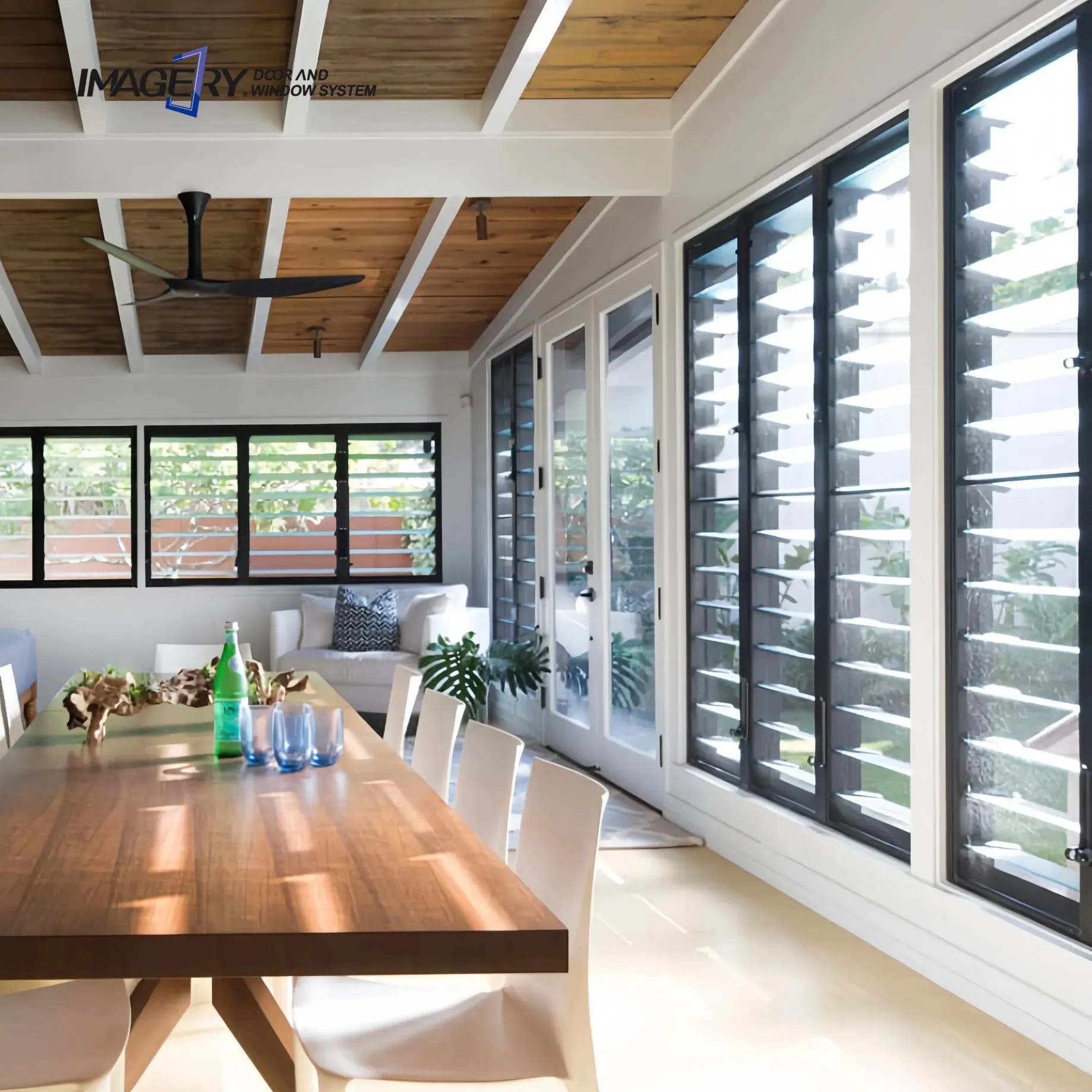 Customized Temperred Adjustable Window Shutter Jalousie Price Morden Aluminum Glass Louver