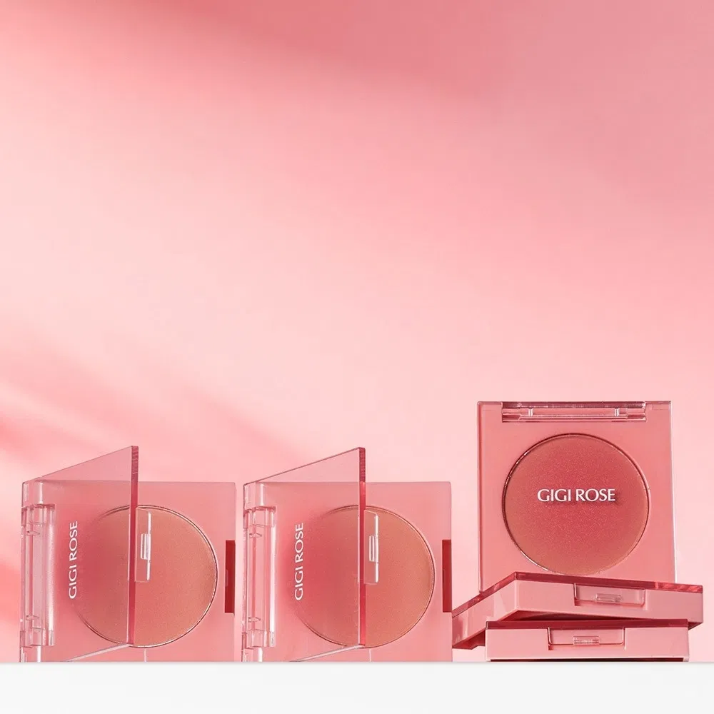 Smooth and Adheres No Powder Buildup Monochrome Custom Blush Palette for Quick Touch-UPS