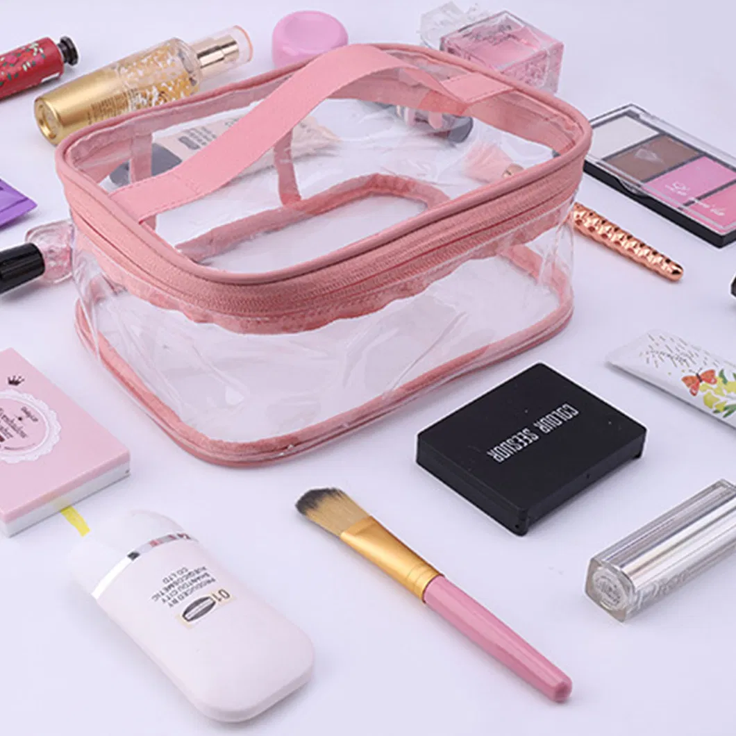 Hot Sale Waterproof Clear Transparent Toiletry Storage PVC Makeup Cosmetic Bag