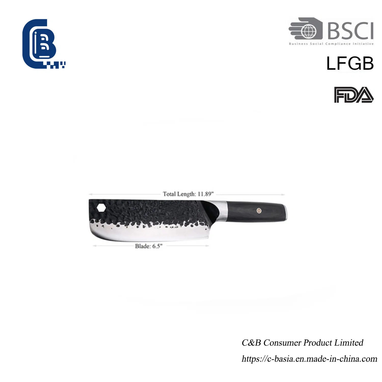 German High Carbon Steel Hammer Kitchen Knife Cutting Meat Vegetables Chef Knife