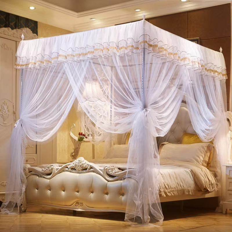 Factory Outlet Domestic Encrypted Screen Thick Bracket Three-Door Floor-Standing Mosquito Net
