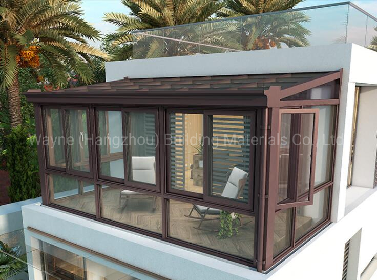 China Sunroom Factory Customized Patio Enclosure Free Standing Curved Glass Four Season Sunroom