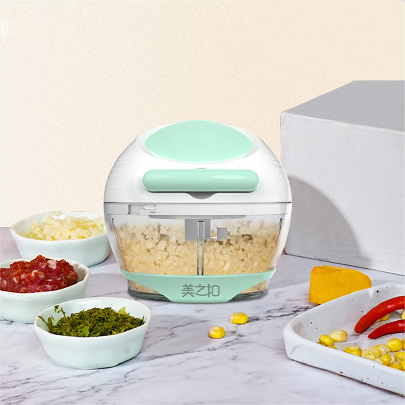 Manual Mini Food Chopper Onion Garlic Chili Portable Hand Pull String Cutter