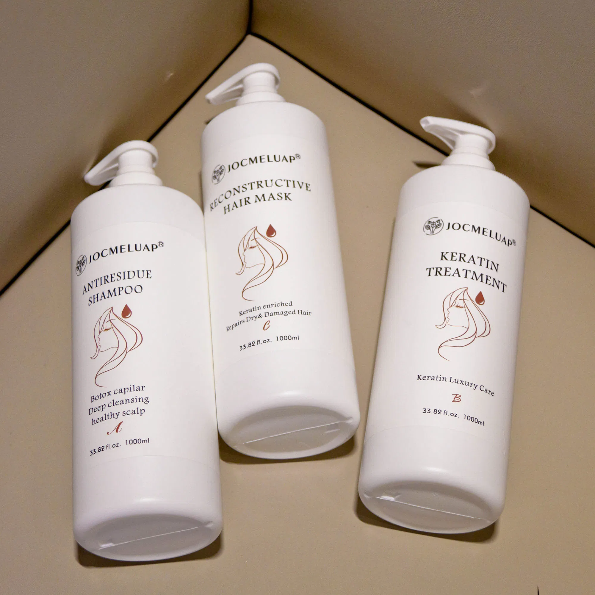 Wholesale Professional Salon Brazilian Keratin Hair Straightening Cream Hair Care 1000ml Protein Keratin Treatment Shampoo Mask for Damaged Hair