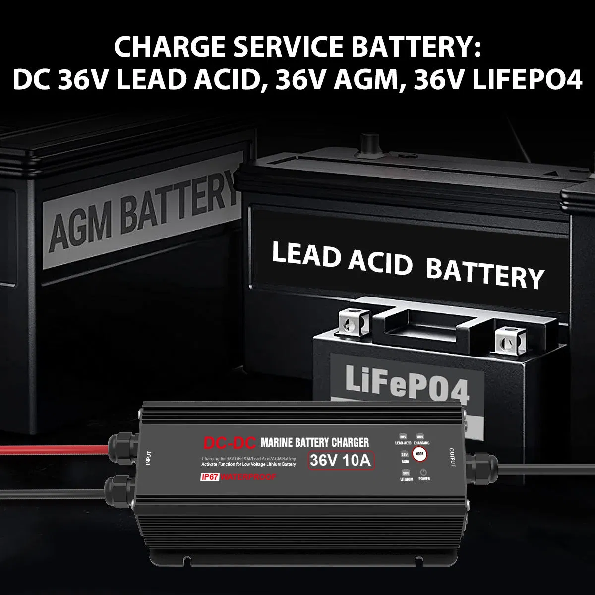 DC-DC зарядное устройство 12V-36V 20A для литиевых аккумуляторов