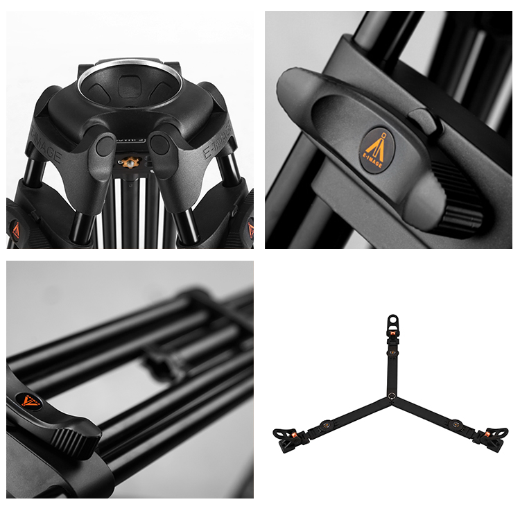 E-Image 100mm Bowl Video Fluid Head with Aluminum Tripod Kit (EG10A2L)