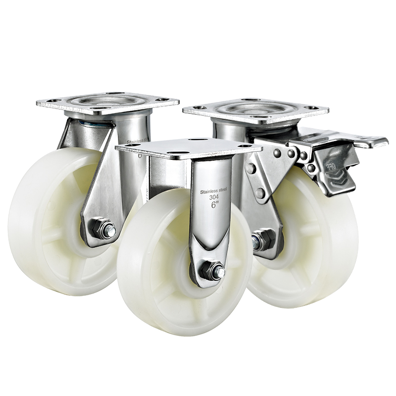 4" 5" 6" 8" Stainless Steel Heavy Duty PU/TPR/PA/Solid Steel Caster Wheels Industrial Anti-Rust Trolley Casters