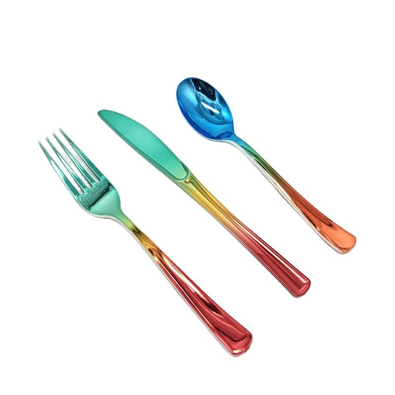 Vibrant Heavy Duty Plastic Cutlery Set for Weddings