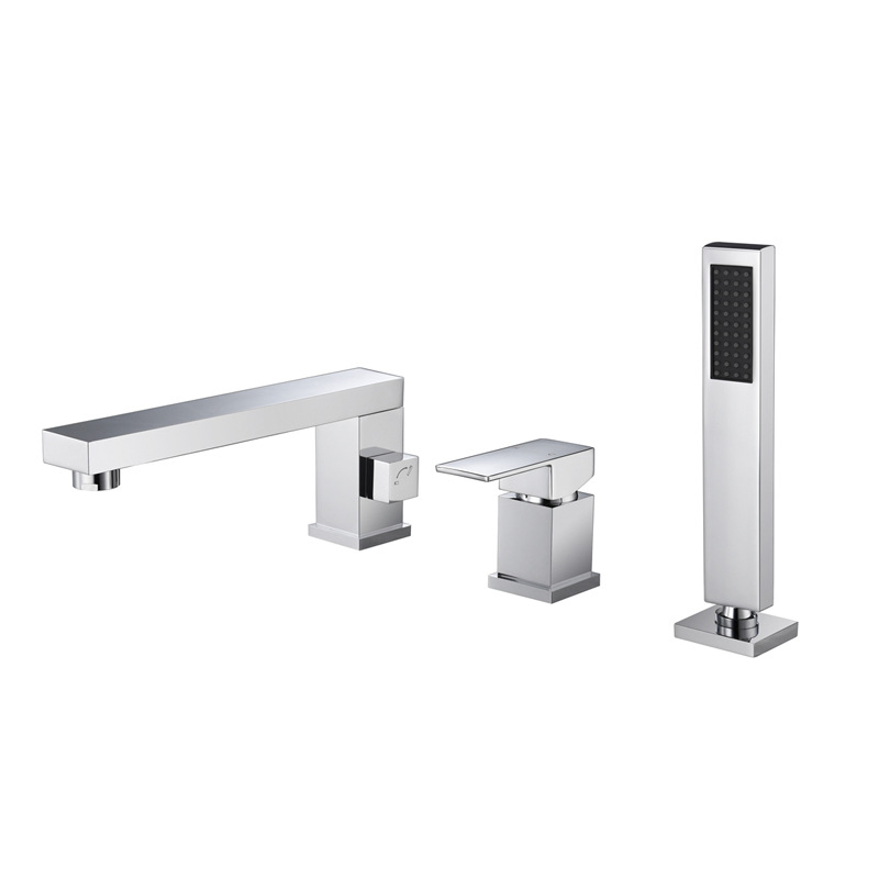 Split Bath Faucet Three Four Piece Set Simple Three Holes Four Holes Subblack Copper Basin Faucet