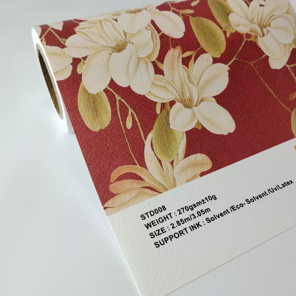 Glitter Seamless Wall Cloth Printable Polyester Wall Textile for Eco-Solvent Printing