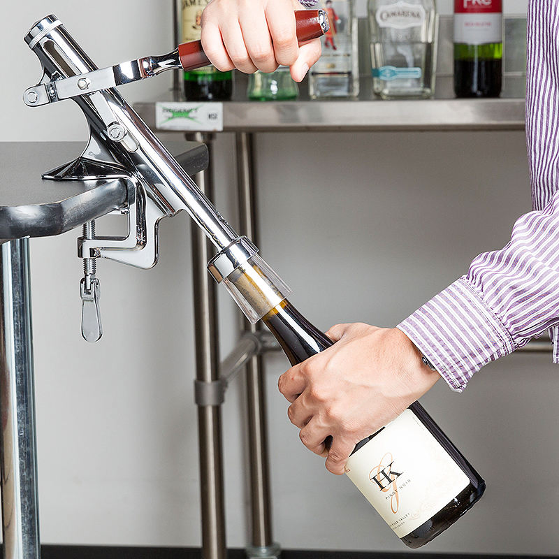 Bar-Pull Chrome-Plated Counter Mount Wine Bottle Opener