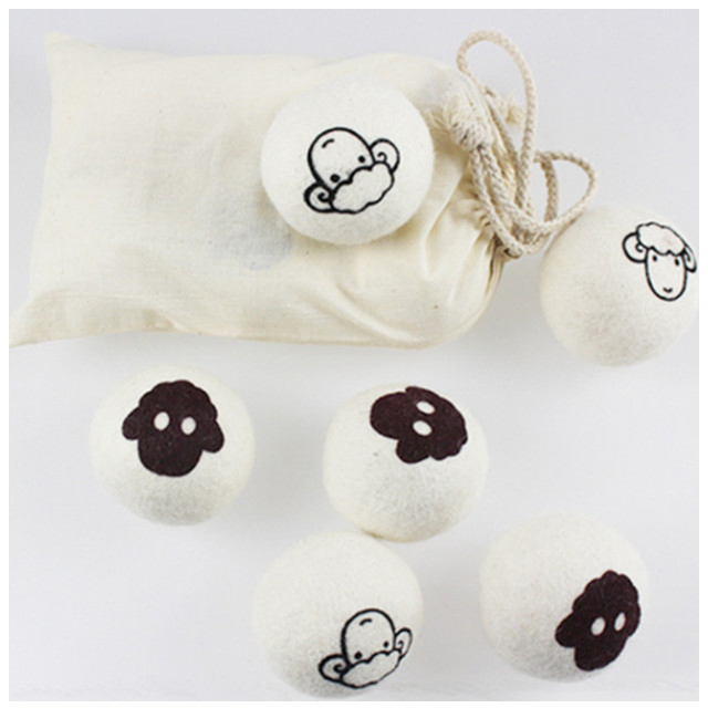 Private Label Fabric Softener Laundry Washing Ball Natural Wool Dryer Balls Wood Wool Felt Drying Balls