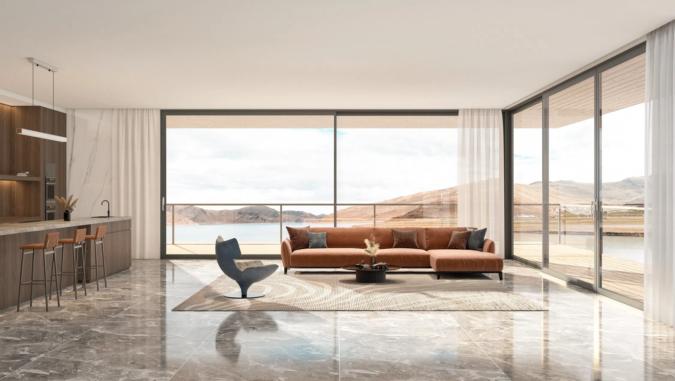 Aluminium/ Aluminum Office Partition Double Glasses