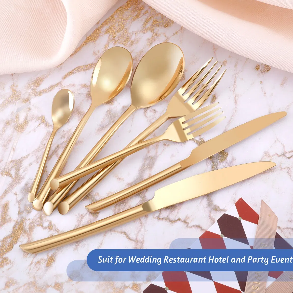 Wholesale Stainless Steel Restaurant Gold Cutlery Set for Wedding