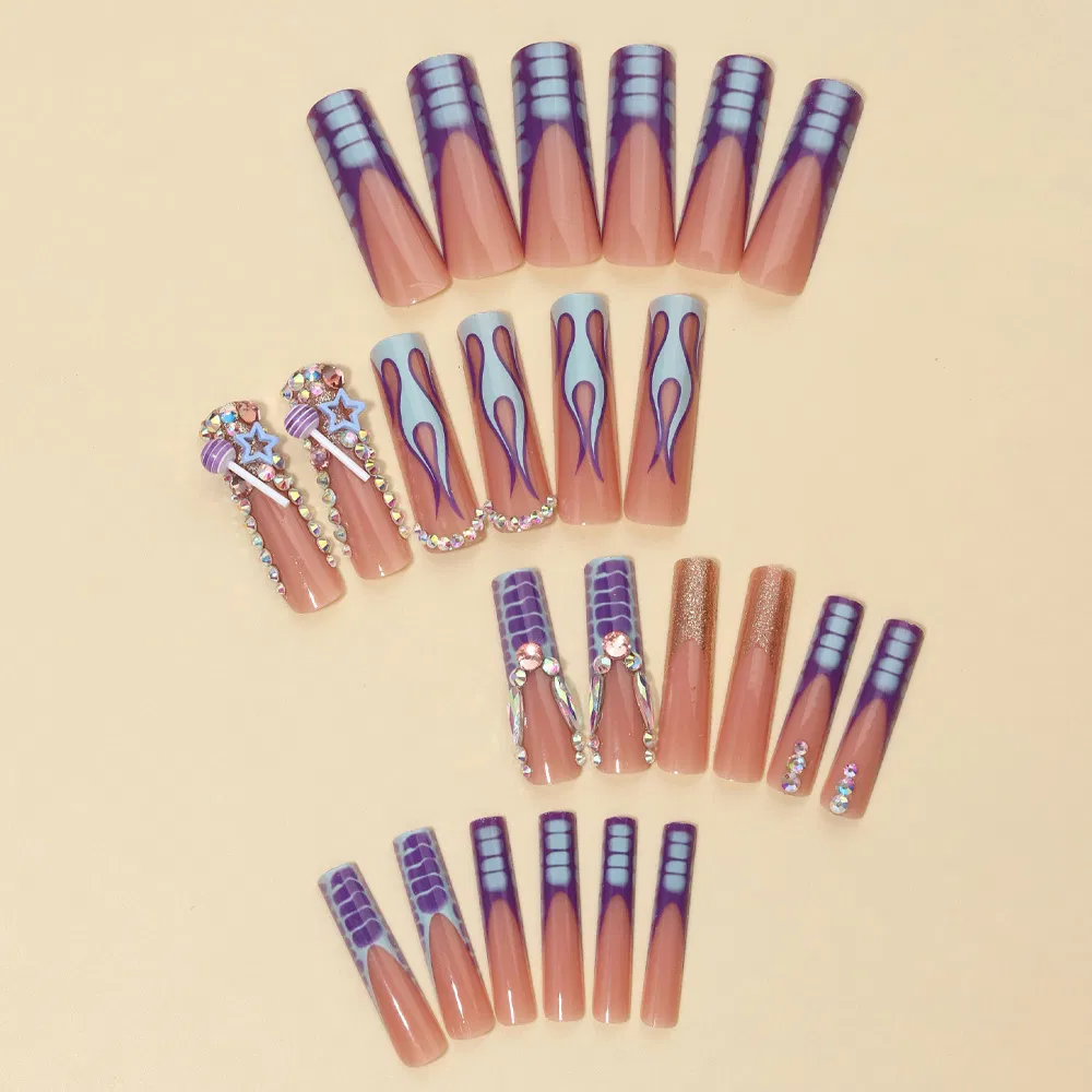 10PCS Luxury Handmade Wholesale Long Acrylic Artificial False Fingernails Fake Press on Nails