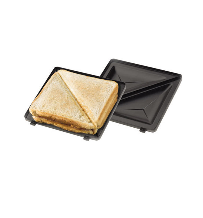 Fixed Plate 750W Nonstick Surface Sandwich Maker with Grill, Triangle, Waffle