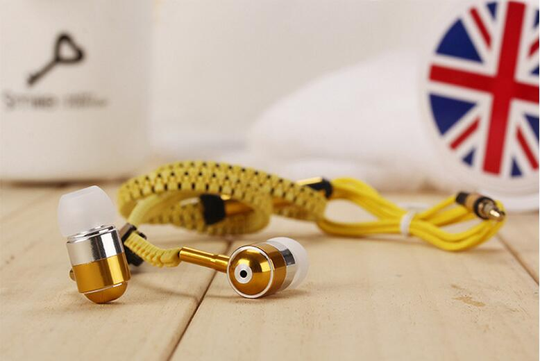 Metal Zipper Wired Earphone for iPhone / Smart Phone