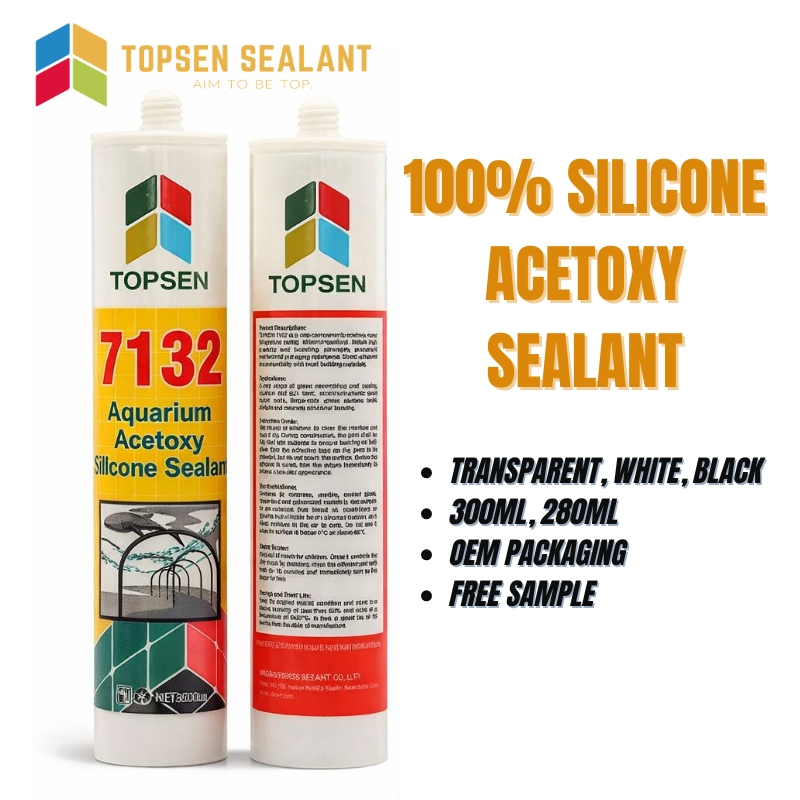 Glass Installation Acetic Silicone Sealant 280ml Fast Curing Waterproof Silicone Sealant for Glass and Aluminum