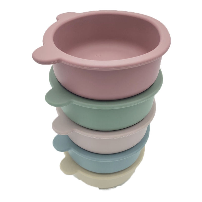 Colorful Silicone Baby Feeding Bowl in Cute Bear Shape