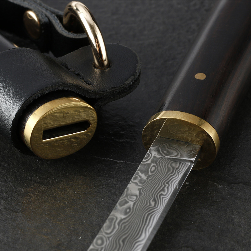 Ds-2640 Professional Boning Knife Vg10 Damascus Steel Camping Survival Pocket Knife with Ebony Handle