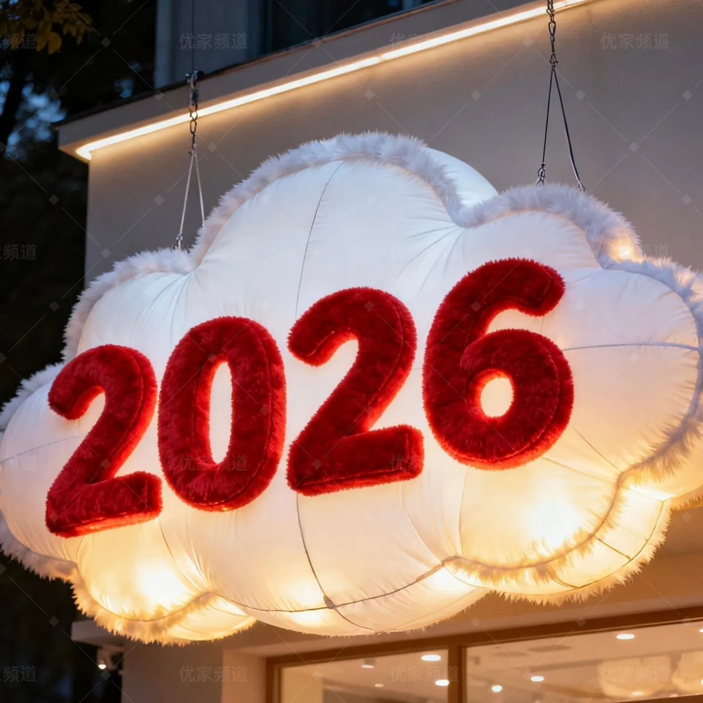 Plush Cloud Inflatable Decorations for Shopping Malls and Stores