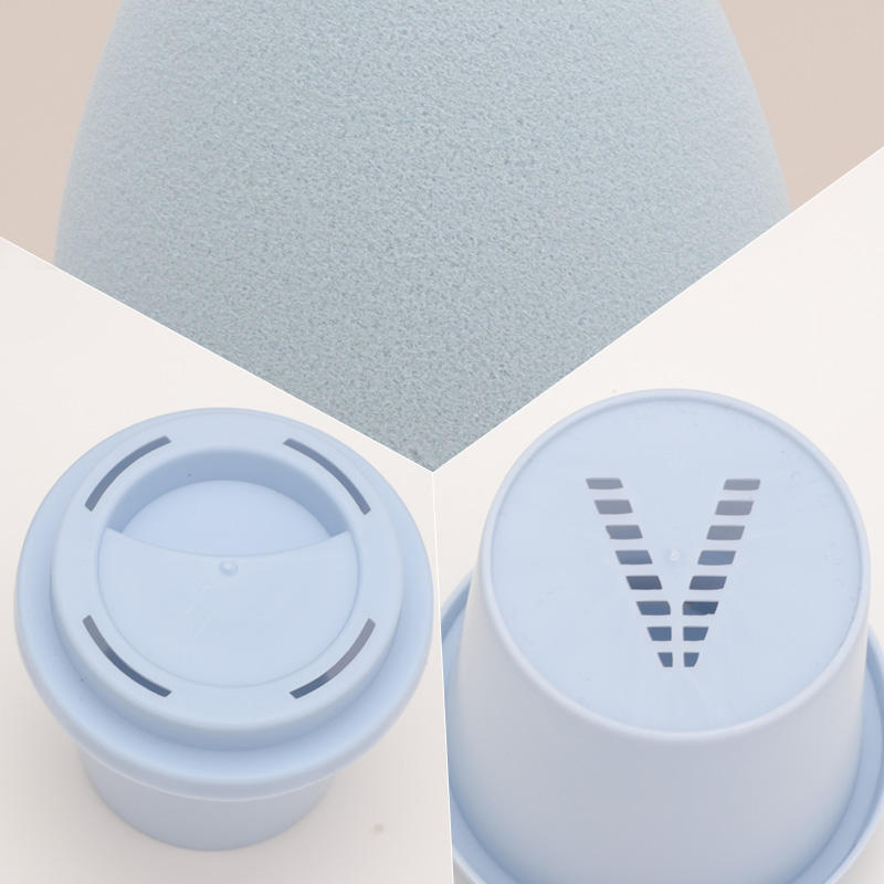 Hot Makeup Puff Sponge with Coffee Cup Sponge Stand Storage Case Make up Puff Profession Foundation Concealer Cosmetic Puff