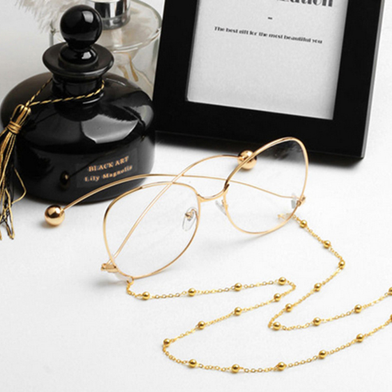 Ea316 Chunky Acetate Colorful Metal Bead Strap Eyeglasses Accessories Crystal Chains Mask Fashion Custom Silicone Lanyard Pearl Gold Sunglasses Chain