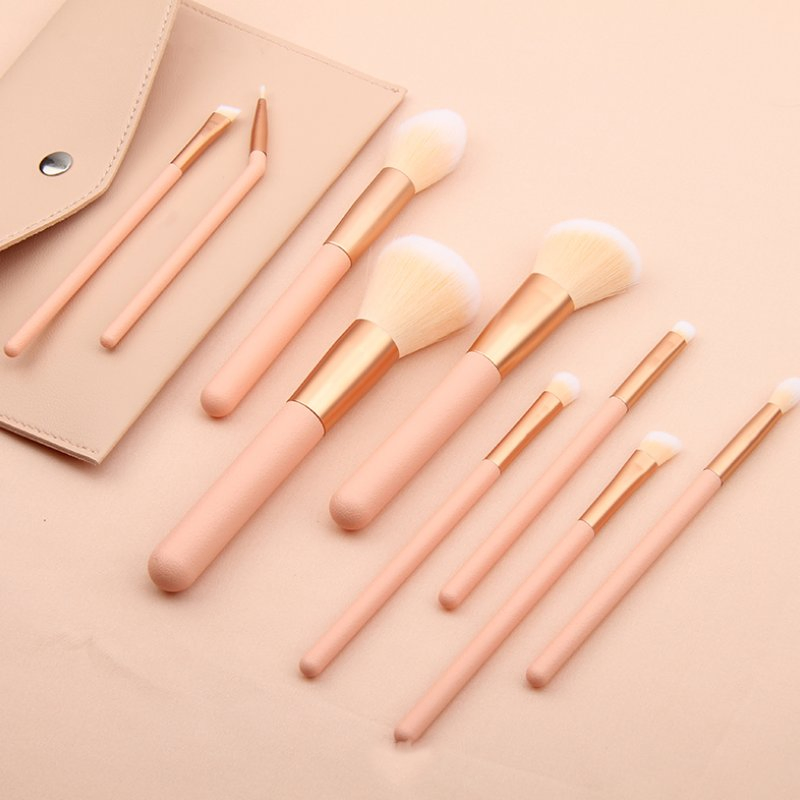High Quality 9PCS Purple Makeup Brushes Kabuki Foundation Blending Contour Face Powder Eyeshadow Make up Brush Set