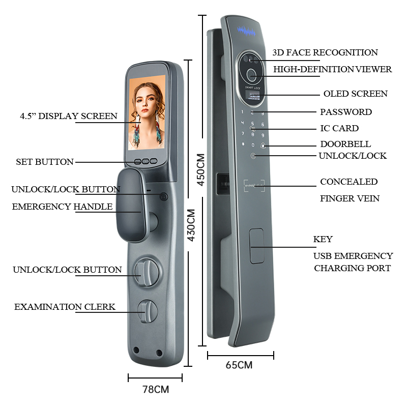 Mult-Function 3D Smart Finger Vein Lock