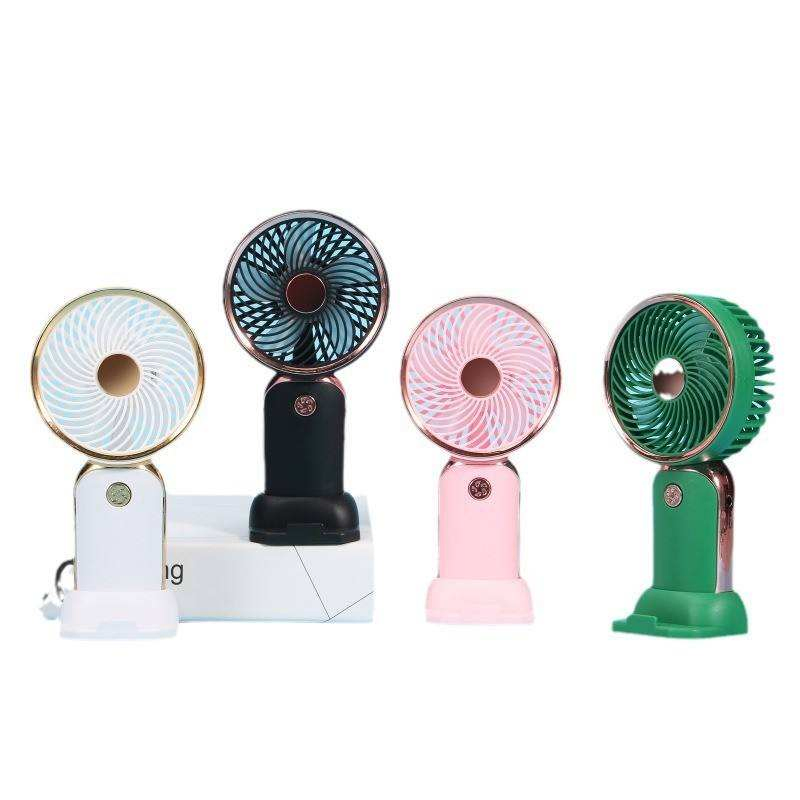 Portable Rechargeable Electric Air Cooling Fan Handheld Mini Fan USB Electroplating Silent High Wind Power Charging Mini Fan