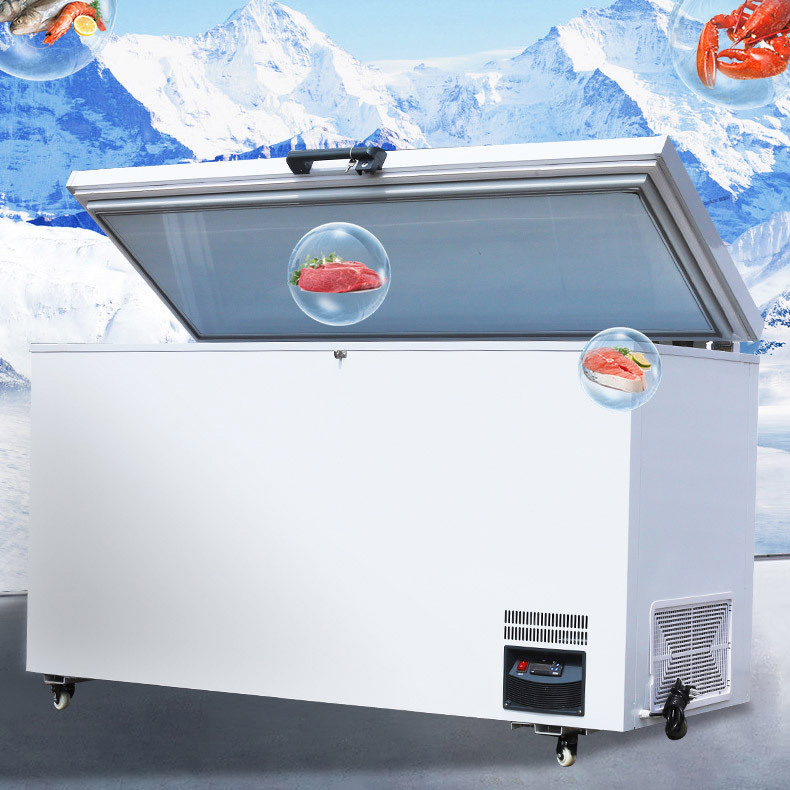CE 1000 Liters Deep Freezer -60 Degree Ultra Low Temperature Tuna Freezer Chest Open Door Refrigerator