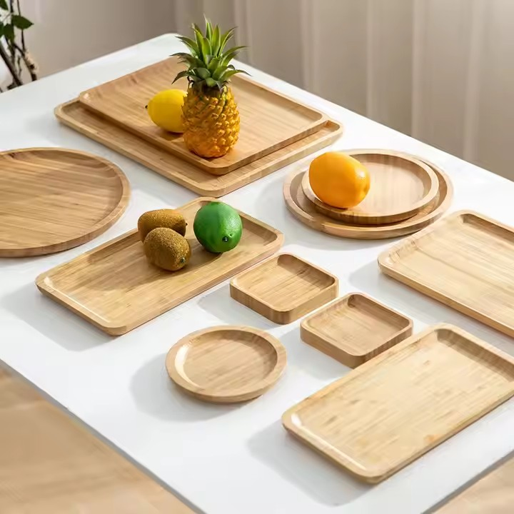 Natural Bamboo Dishes Plates Bamboo Tray