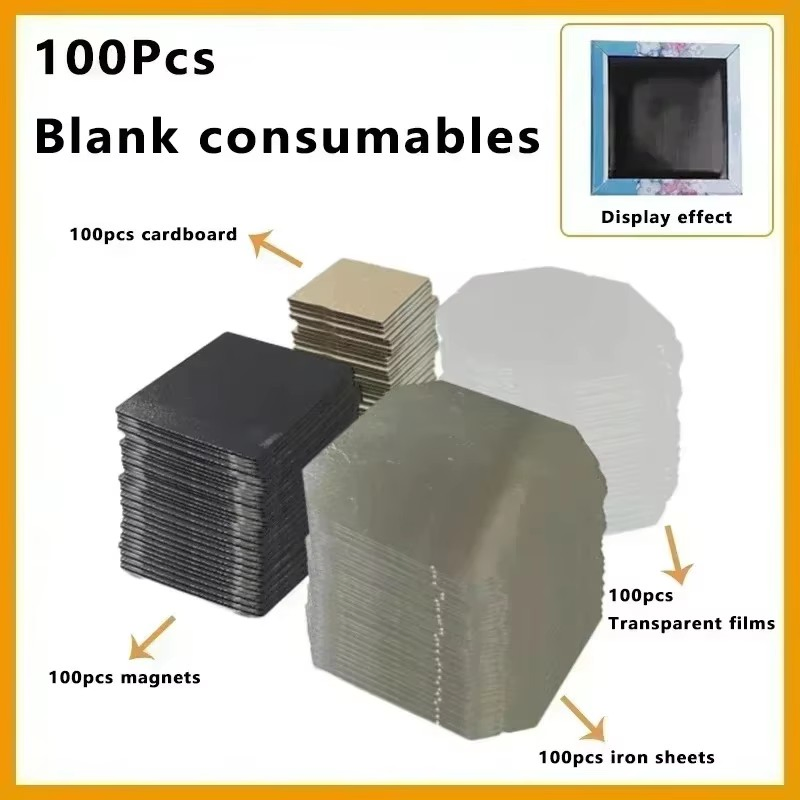 100PCS 2"X2" (50× 50mm) DIY Refrigerator Blank Refrigerator Magnets