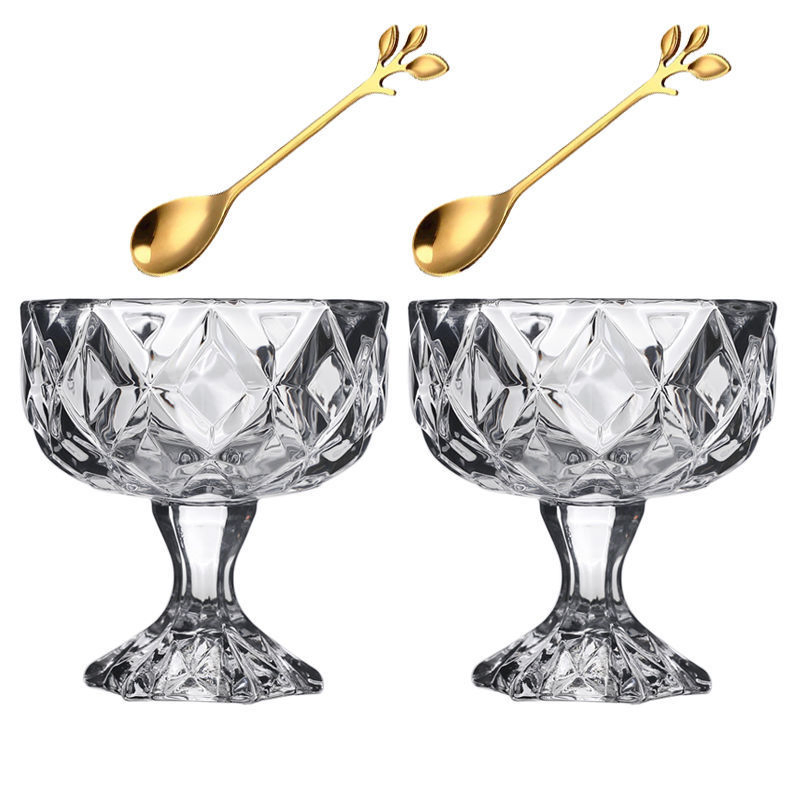 Glass Ice Cream Bowls Small Dessert Cups for Parfait Sundae Snacks