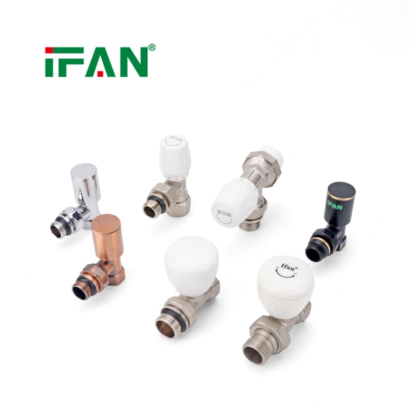 Ifan Good High Temperature Resistance Brass Smart Radiator Valves Home Used Hot Water Heating Angle Valve