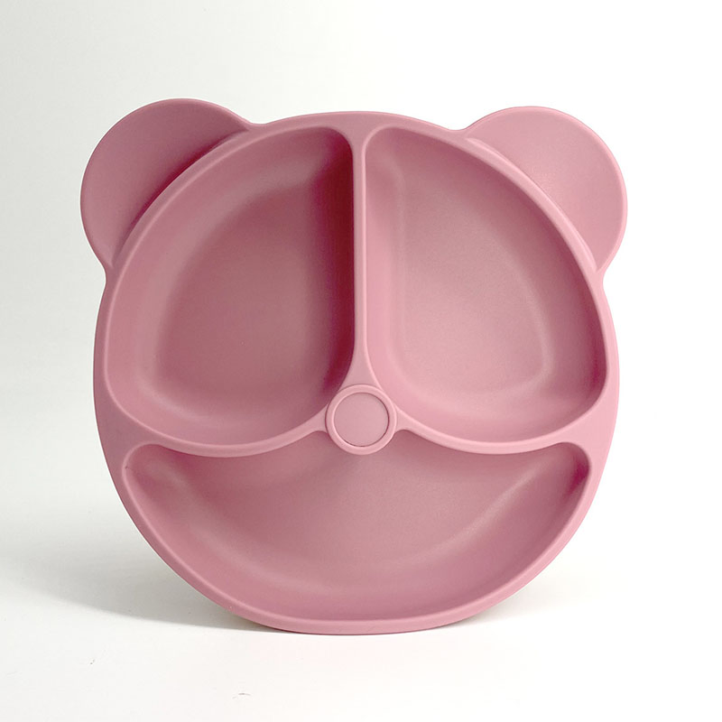 Silicone Baby Plate Bear Shape Food-Grade Silicone Baby Feeding Set