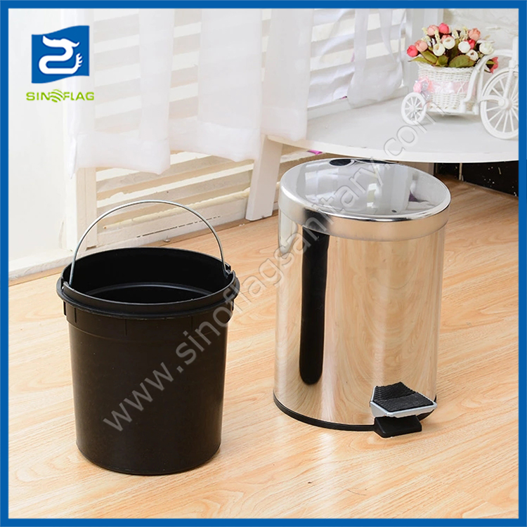 Hot Selling Foot Pedal Bin Stainless Steel Bathroom Step Trash Bin