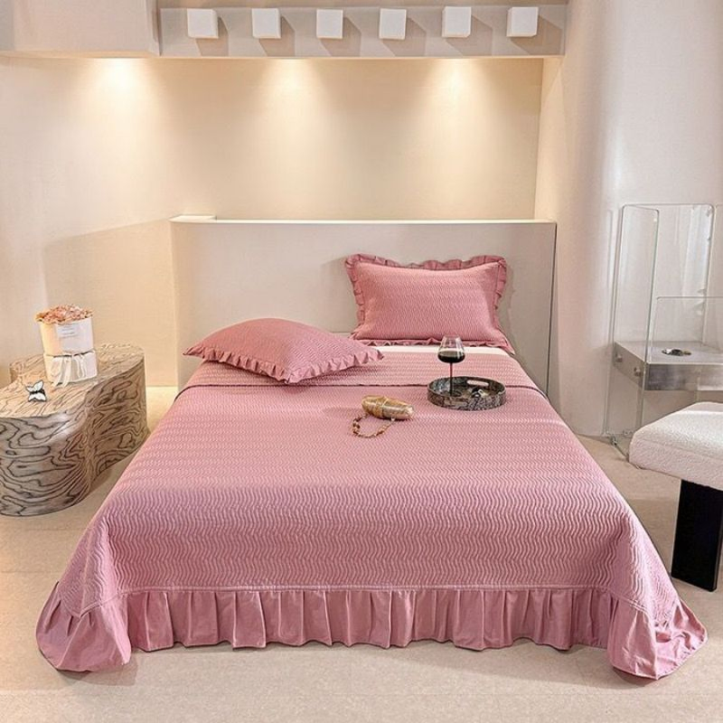 Embroidery Bedspread Set Pure Cotton Lace Bedding Set Sabanas Bed Linen Bedspread Waterproof Bamboo Lining High End Grey Home Textile Pillowcases