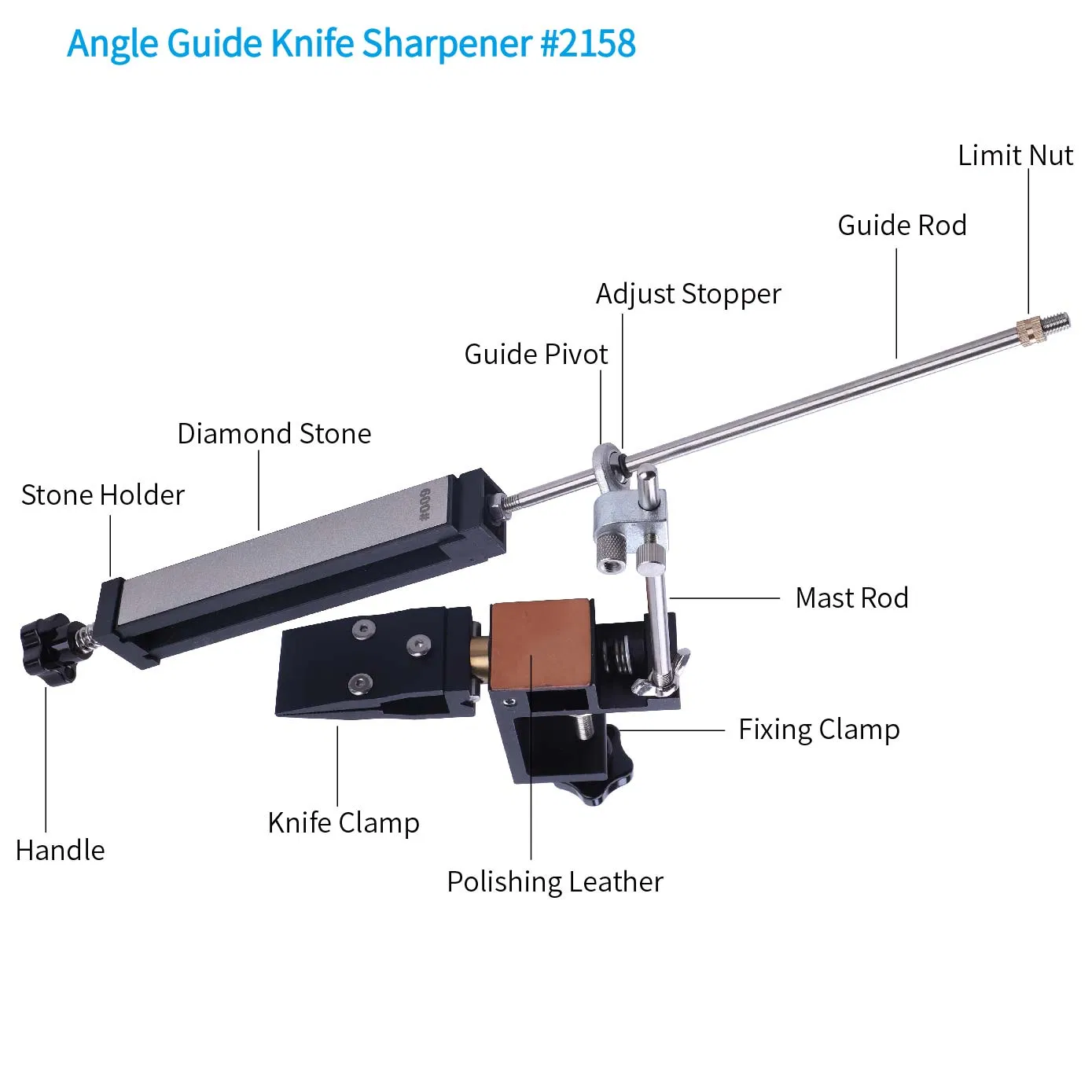 Fixed Angle Precison Diamond Knife Sharpener Kit System
