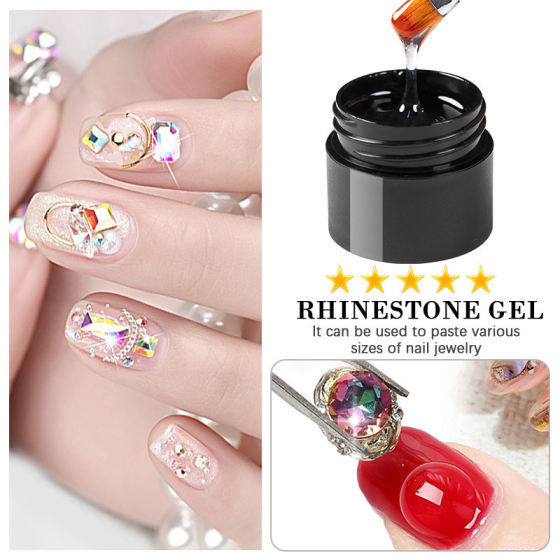 Super Strong Adhesive Rhinestone Glue Fast Curing Clear Rhinestone UV Nail Gel