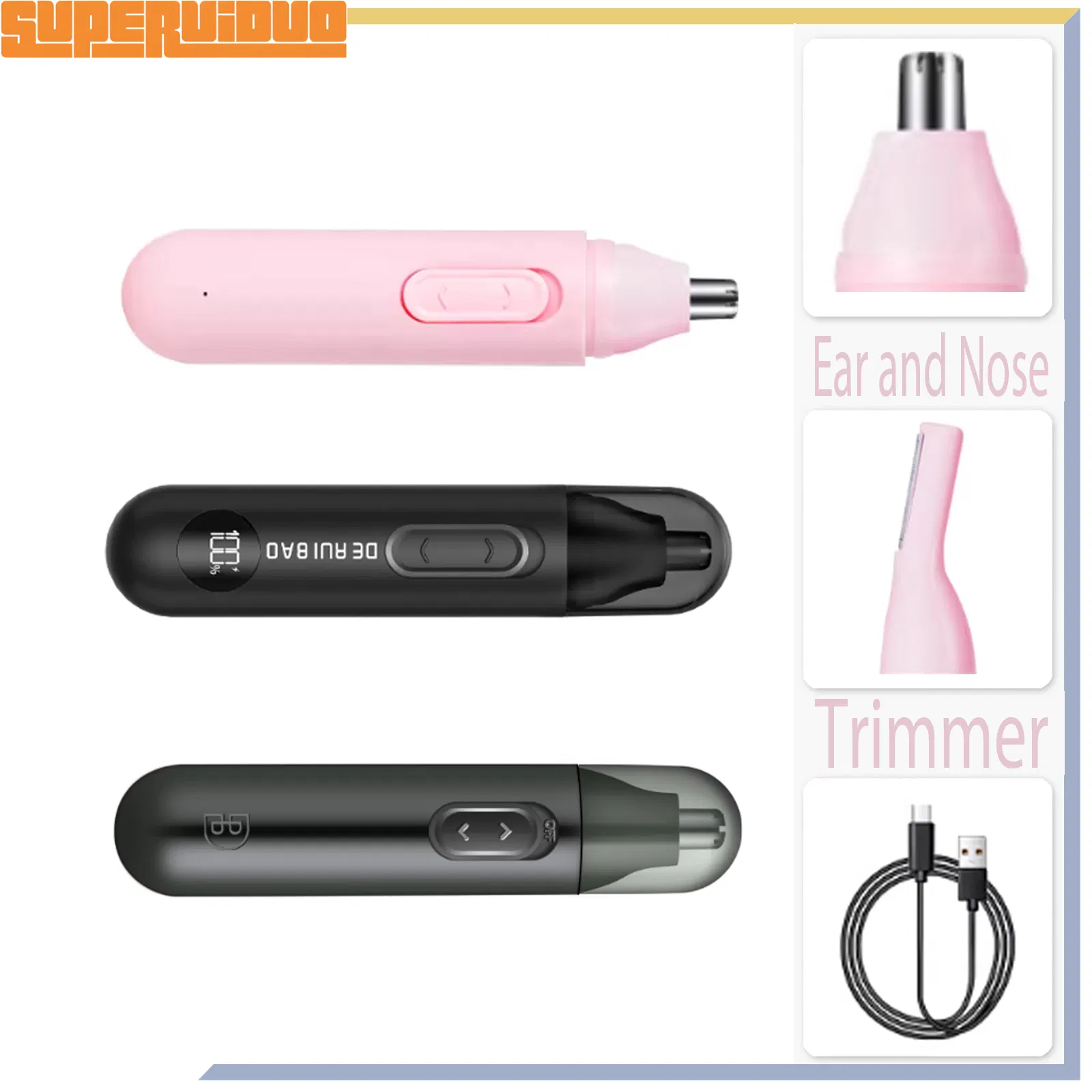 Interchangeable Head System Multi-Use Nose Hair Trimmer