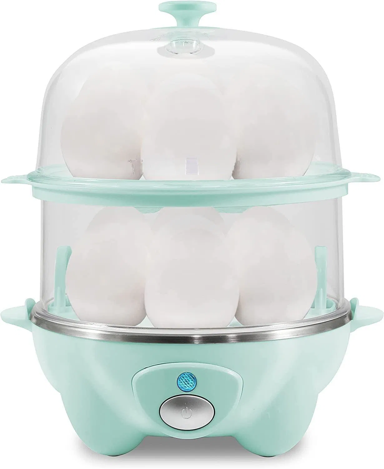 Auto Shut-off Medium Soft Omelets 2-Tiered Rapid Egg Cooker Poacher Boiler