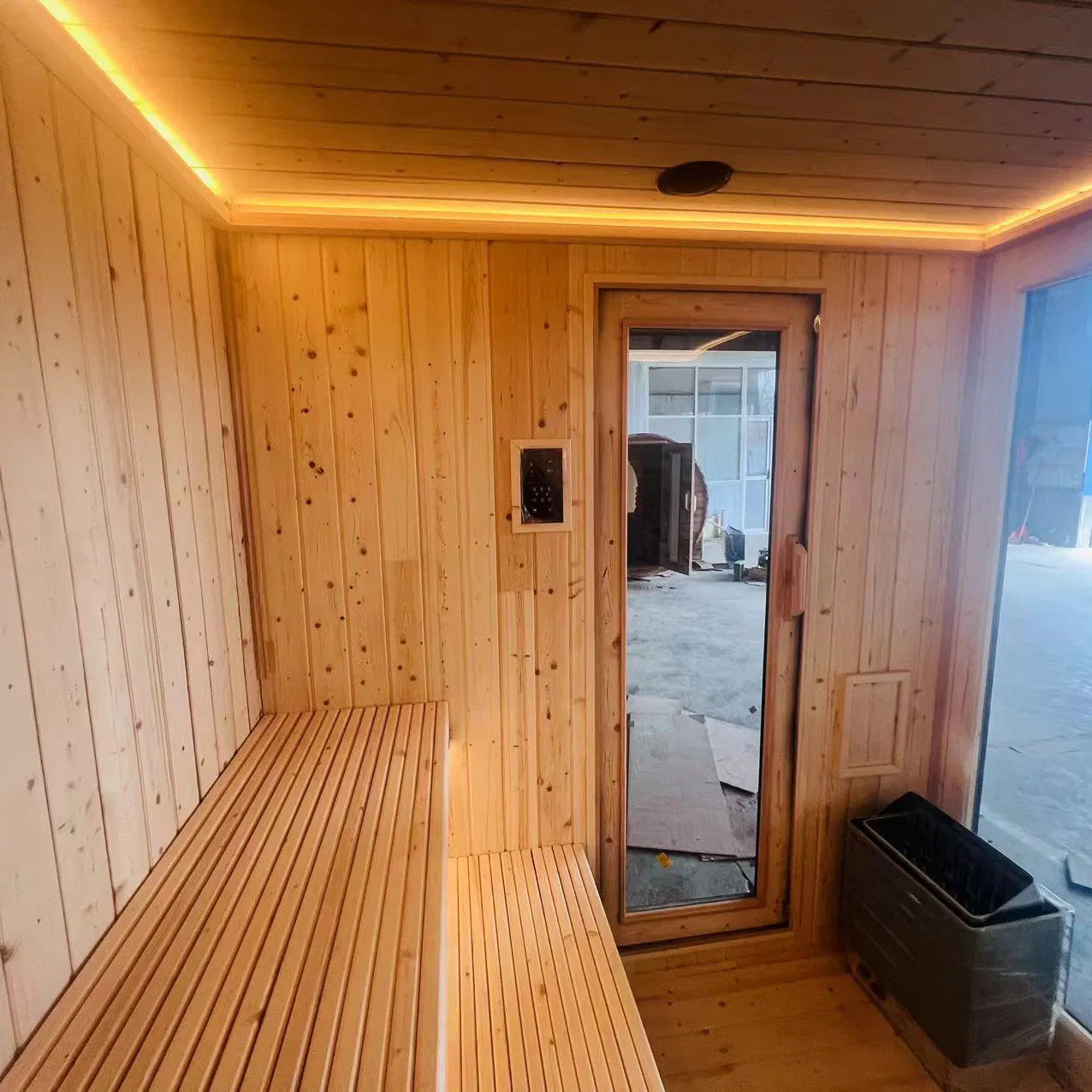 Сауна из красного кедра для улицы с душем и SPA