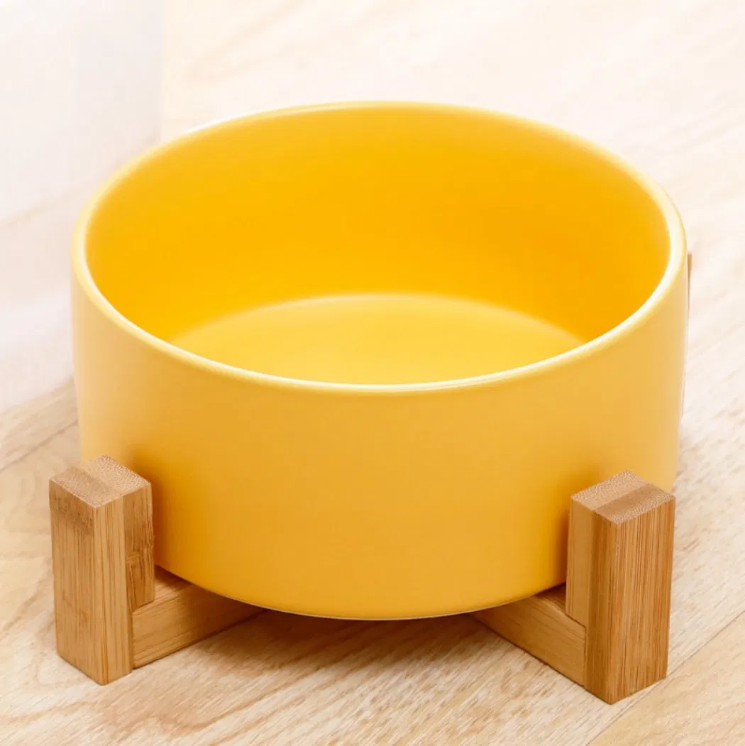 High Quality Eco-Friendly Ceramic Pet Bowl with Double Bowl Stand for Cats' Eating