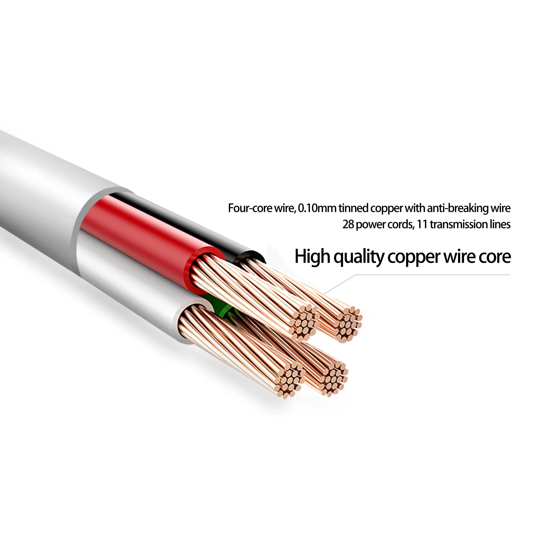 Кабель Type-C USB 6A для быстрой зарядки, белый TPE