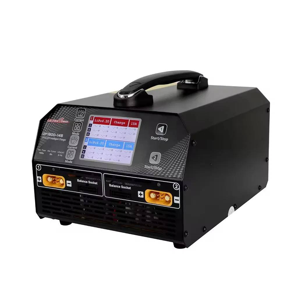 Fast Charger Dual Channels 1800W 6s 12s 14s Lipo Battery for Drone