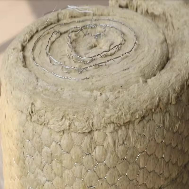 Wire-Meshed Rockwool Blanket Rock Wool with Fireproof Covered