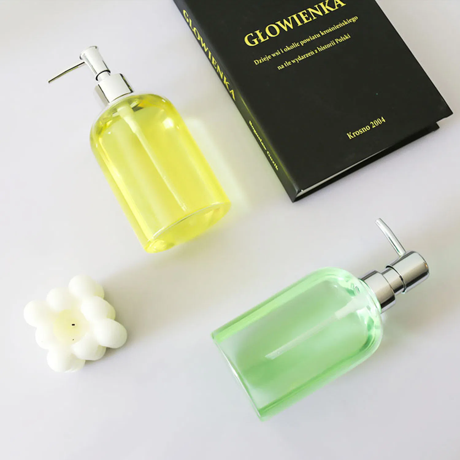 350ml/450ml Bath Soap Dispenser Glass Soap Dispenser with Pump Bathroom Hand Soap Dispenser Dish Soap Dispenser Kitchen, Clear Soap Dispenser