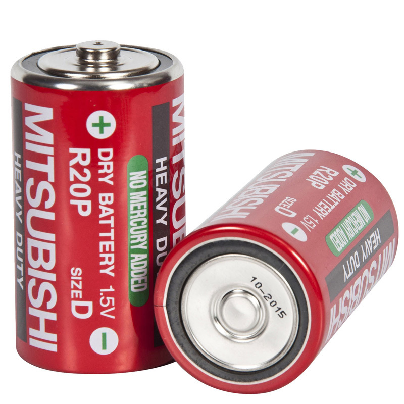 Mitsubishi R20 Heavy Duty 1.5V Carbon Zinc Size D Dry Battery